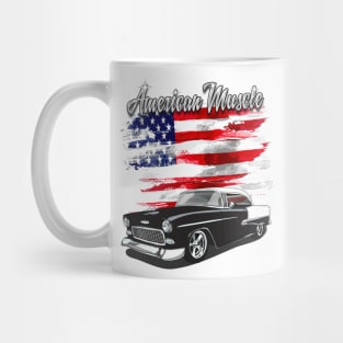 1955 Black and White Chevy Bel Air American Muscle Print Mug